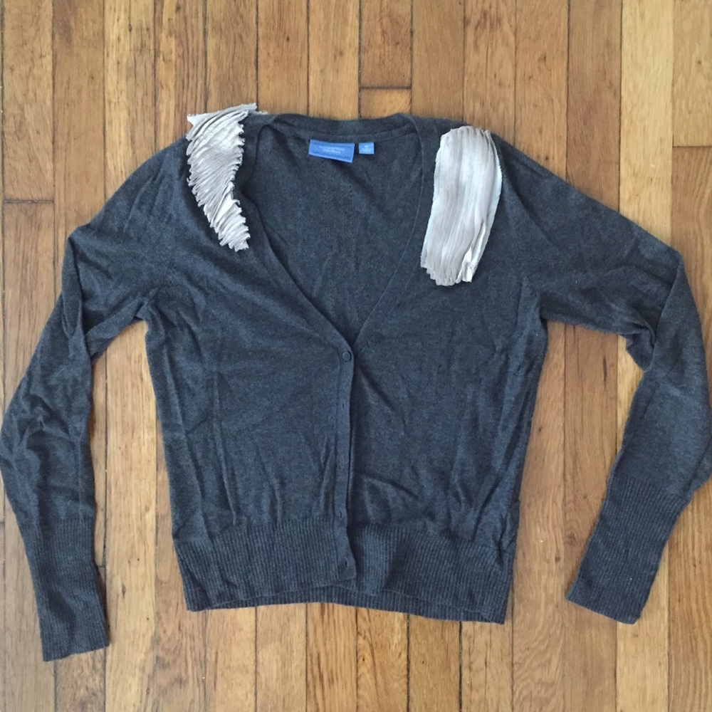 Ruffled Shoulder Cardigan